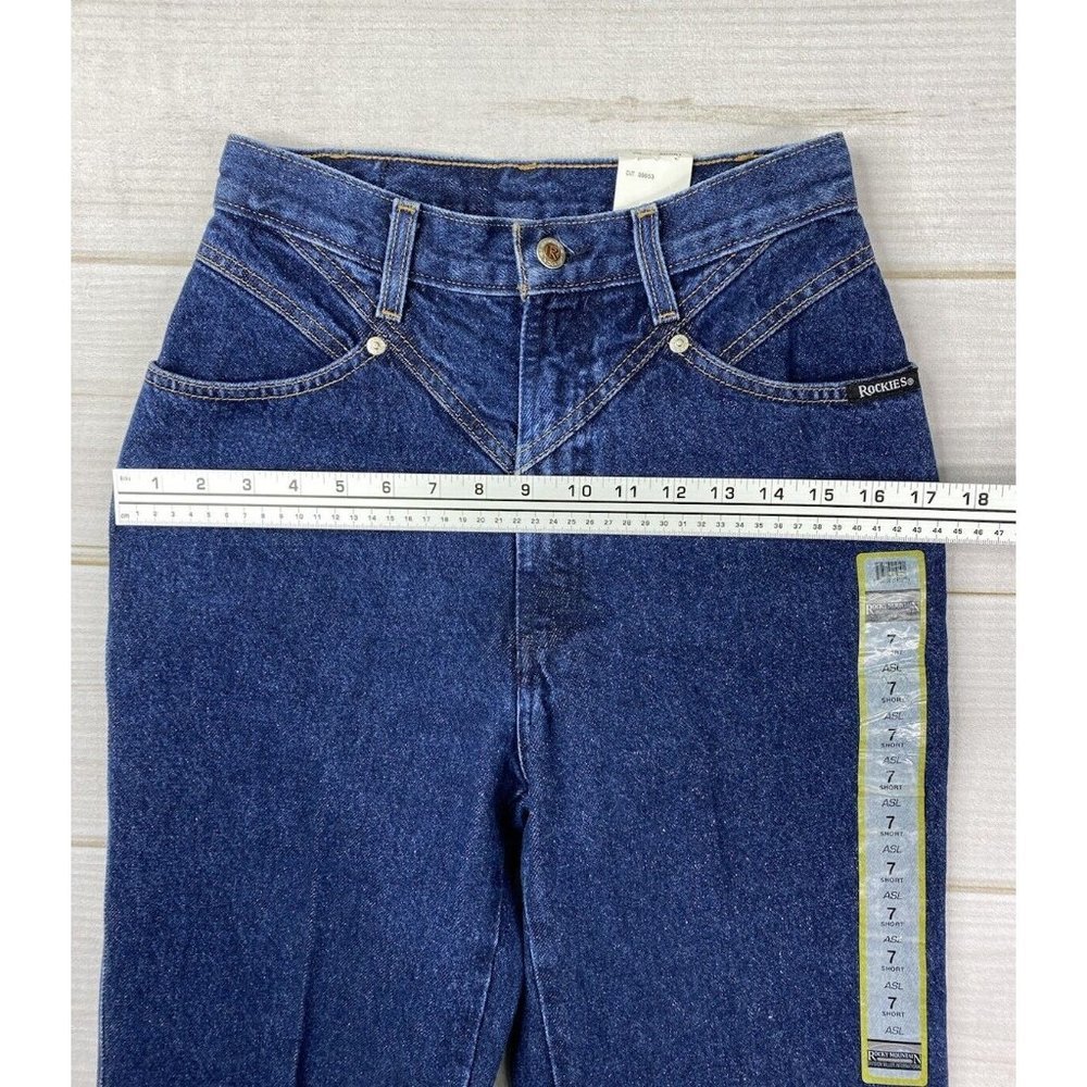 Vtg Rockies Jeans 7 Short Rocky Mountain High Rise Western Mom Bareback Dark NWT - Picture 6 of 16